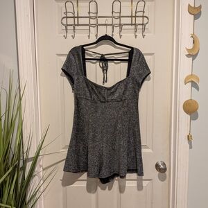 Urban Outfitters Black and Silver Blouse